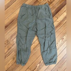 Women Drawstring Green Pants
